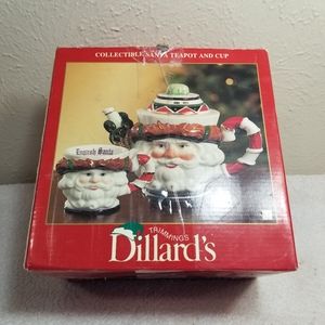 VTG Dillard's Trimmings "English Santa" - Collectible Santa Teapot and C…